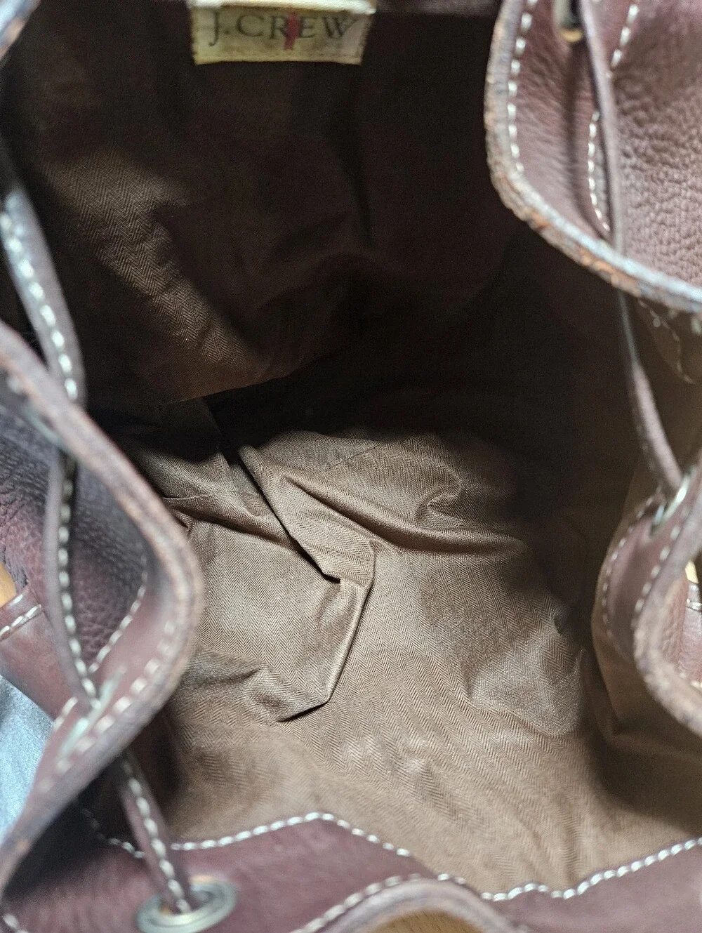 Vintage J Crew Brown Leather Backpack Rucksack